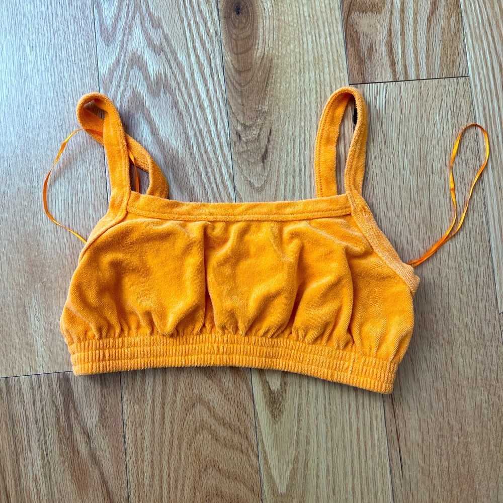 NIA Orange Terry Cloth XS Crop Top/Bralette